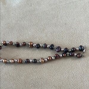 Brown and Black Pearl Necklace Elegant Jewelry